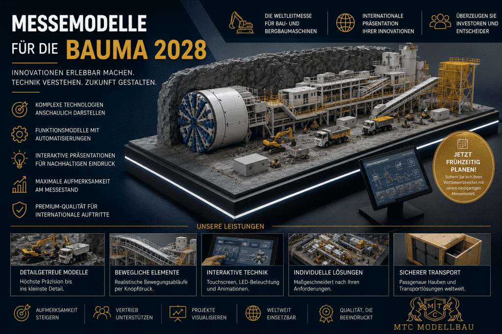 Messemodelle für die bauma 2028 – Innovationen eindrucksvoll präsentieren